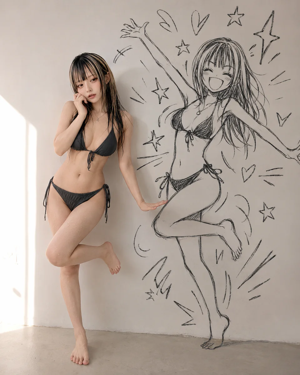 Xでバズってるプロンプトで令和ギャル。架空の成人キャラクター「白石 凛花」のポートレート